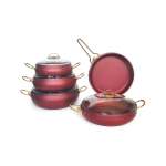 Elite 9 Piece Cookware Set Red