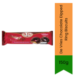 Chocolate Dipped Ring Biscuits 150G Chocolate Coated Biscuits For Snacking Tea Time & Desserts Crunchy Texture With Rich Chocola