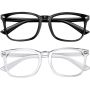 - Fashion Computer Glasses Anti Blue Light: Black/crystal 2PACK