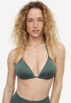 Push-up Triangle Bikini Top - Dark Green