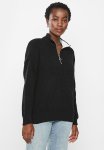 Zipper Knit Sweater - Black