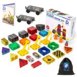 Magnetic Diamond Tiles - Construction roadworks Set - 100 Pieces