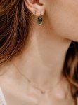 GREE N Topaz And Diamonds Drop Earrings One-off Piece
