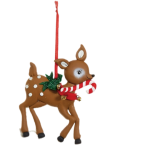5 Inch Clay Dough Reindeer With Red Scarf