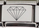 9MM Laser Italian Charm - Diamond