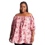Donnay Plus Size Off The Shoulder Peasant Floral