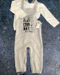 Woolworths New White T-Shirt And Grey Romper Set 12 18M
