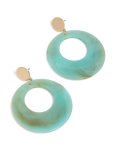 Goldair Gold Aqua Open Circle Drop Earrings
