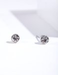 Silver Diamante Stud Earrings 2MM