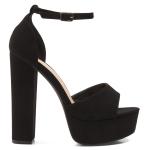 Black Nylon Platform Sandal