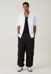 Cotton On Parachute Super Baggy Pant - Black Zip Off