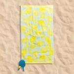 Lemon Splash Velour Beach Towel