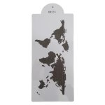 Plastic Stencil World Map Pattern 15 X 31CM