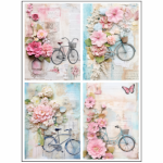 Tear Resistant Deco Print A6 Shabby Bicycle