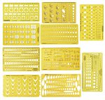 Traceease Multi Pattern Jewelry Template For Rings- Stones- Diamond Size & Weight Estimator Drafting Tools Stencils- Pack Of 10