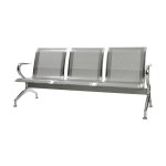 Airport Bench – Public Seating – Heavy Duty Standard Steel – Indoor Use – Flat Packed – Three Seater – 180 X 67 X