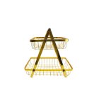 2 Tier Metal Gold Fruit veg Basket