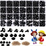 1000PCS 200PCS Safe Crochet Eyes And Noses Black Plastic Safety Eyes Washers Diy Doll Eyes For Plush Animals Doll Diy Accessorie
