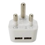 Gizzu 2XUSB 3-PRONG Wall Charger White GWC2U21