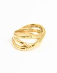 Waterproof Gold Plated Stainless Steel Multi Row Wrap Ring - M l