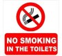 No Smoking In The Toilets 29X29CM Sign - 2 Pack