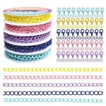 Happy Makers 39.37 Feet Necklace Figaro Chains For Jewelry Making 4 Colors Brass Plated Necklace Chains With 40 Lobster Clasps 8