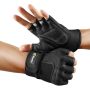 Glofit Workout Gloves With Wrist Wrap Support For Women & Men Weight Lifting Gloves Fingerless Gym Gloves For Cycling Training Push-up Black L