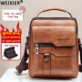 WEIXIER 1/2pcs Crossbody Bag Men's Shoulder Bag Retro Faux Leather Vertical Business Casual Satchel Bag Men's Gift For Father/Anniversary