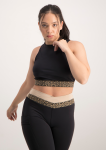 Mesh Back Active Crop Top - Black - M