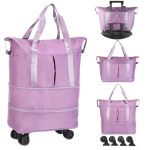 Voowo Rolling Duffle Bag With Wheels Expandable Foldable Duffel Bag With Wheels For Travel Rolling Luggage Carry On Duffel Bags