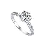 1.00CT Glam Moissanite Adjustable Sterling Silver Diamond Ring