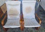 Antique Slanted Wooden Chairs