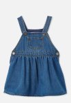 Cotton On Lara Denim Pinafore Dress - Sorrento Dark Blue