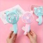 1pc Handheld Portable Mini Fan Cartoon Cat Design Manual Hand-Pressed Personal Cooling Fan Pocket Size Travel Friendly For Desk Office Outdoor Use
