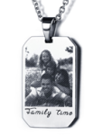 N289 - Stainless Steel Men's Personalized Photo Engraved Dog Tag Chain