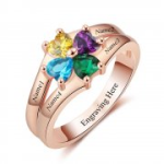 N2035 - Personalized Rose Gold Over 925 Sterling Silver Cz Ring