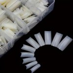 500PCS Acrylic Fake Nail Tips Press On Nails Full Cover False Nails French Natural White Manicure Fake Nail With Box For Nail Sa