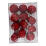 Plastic Apples Decoration Set 12 Piece Red
