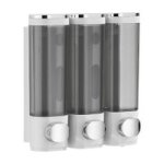 Triple Head Wall-mounted Soap Dispenser With Easy Pump Operation - White