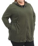 Ladies Zip Through Cardigan - 60 Olive