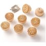 8 Piece Wooden Rattan Drawer Knobs - Woven Furniture Handles Set