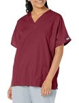 Cherokee Women's V Neck Scrubs Shirt Wine Small