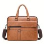 1PC Men's Retro Business Tote Bag Pu Leather Briefcase