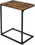Lifespace Rustic Industrial C Shape Sofa Side Table