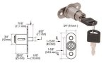C.R. Laurence LK55KA Crl Brushed Nickel Keyed Alike Track Plunger Lock