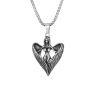 Vintage Angel Wing Pendant Necklace With 3D Effect