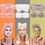 3PCS Headbands And Wristband Set For Face Washing Microfiber Women's Hairbands Wrist Towels Set For Bath Makeup And Fitness