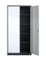 Steel Filing Cabinet Storage Cupboard - Dark Grey & White - 180X90X45CM