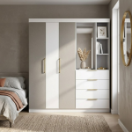 3-DOOR Wardrobe With Drawers And Open Shelving