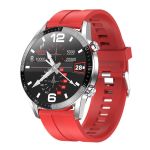 Worldcart Designer Smart Health Watch WCD05 L13 - Stainless Steel/red Silicon Strap